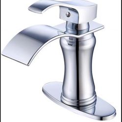 Chrome Waterfall Bathroom Faucet - Single Handle 1 or 3 Hole Vanity Sink Faucet by Yodel Faucet