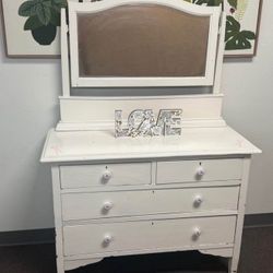 Beautiful Antique Swivel Mirror Dresser