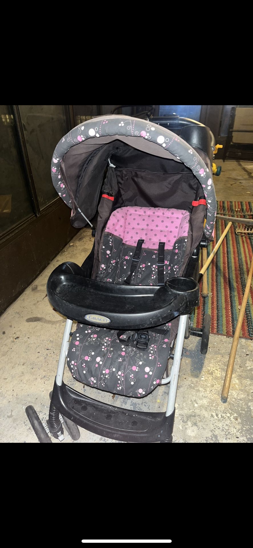 Pink and Brown Stroller 