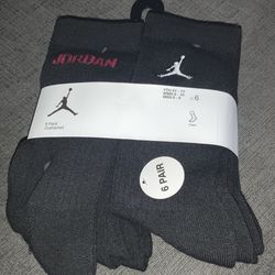 Socks mens socks size 6-8 Womens size 6-10 kids youth size 5y-7y-Crew Jumpman Basketball  6 Pack Black new with tags