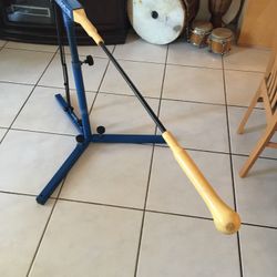 NEDCO SELF TRAINER BAT ACTION YM SOFTBALL / BASEBALL SWING TRAINER ADJUSTABLE YOUTH Adjustable Baseball Hitting Trainer Rotating target ball provides 