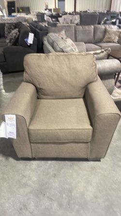 Tan Upholstered Accent Armchair