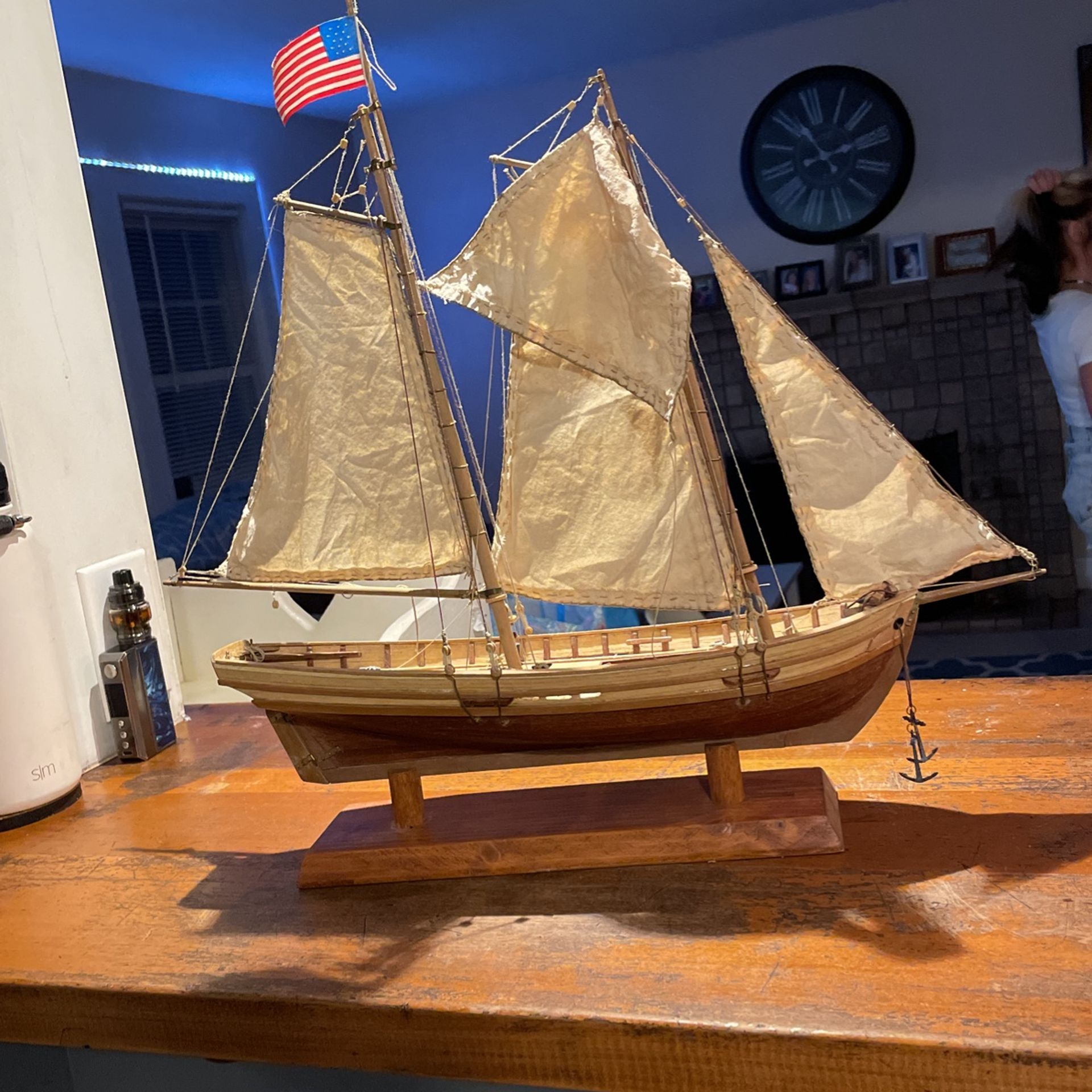 Antique Wooden Model Ship