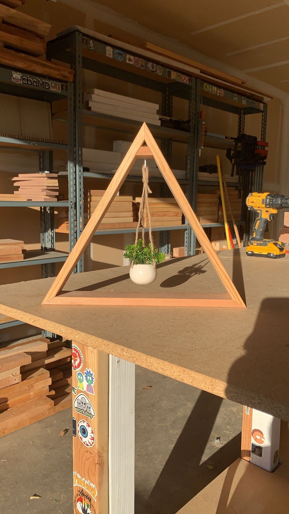 Handmade Triangle W/Hanging Plant