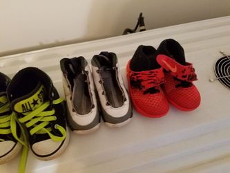 Boys Jordan kyries and converse