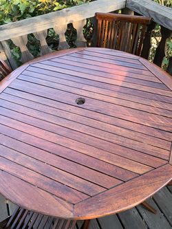 Teak table and chairs