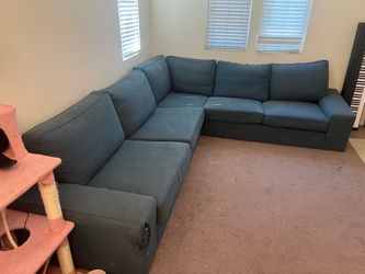 IKEA Kivik Sectional Sofa Blue-Gray