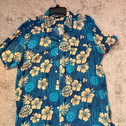 Marvel Hawaiian Button-Up Shirt – Avengers Shield Print – Size XL