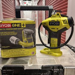 Ryobi Round Sander And Tire Inflator (no Batteries Tools Only)