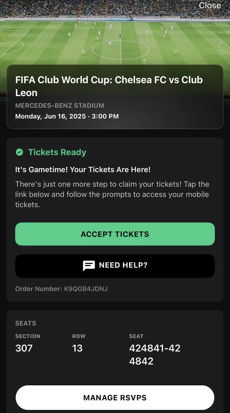 Chelsea FC vs Club LeΓ³n β FIFA Club World Cup β 2 Tickets (Atlanta, GA)
