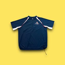 Vintage adidas team USA 3 stripe quarter zip shirt jacket 