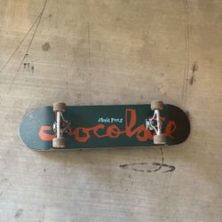 Complete Chocolate Skateboard, With Trucks, Wheels, Bearings And Grip Dip