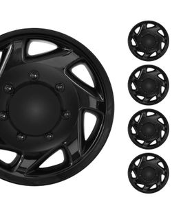 Hubcaps Wheel Covers 4pcs Black Snap-On Direct Replacement For Ford E-150