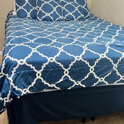 Queen Size Bed Frame . Mattress With Spring Box.