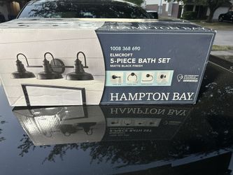 matte black chandelier 2 sets restroom