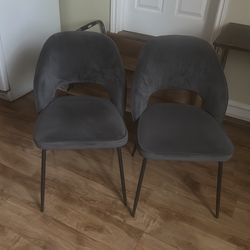 Two grey chairs