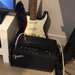Squier Strat + Fender Mustang LT40S Amp – $200 TODAY