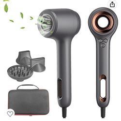 Blow Dryer, 1400W Ionic Hair Dryer, High Speed Brushless Motor Blowdryer, Noise Reduction Design / Constant Temperature Technology, 3 Heat Settings & 