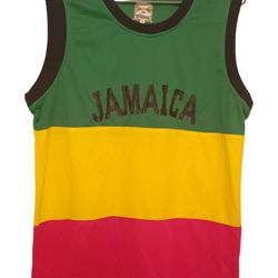 Colours Of Jamaica Shirt Tanktop Jersey Style Size L Perfect Condition 