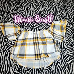 NEW Women Crop Top plaid shirt Women Small