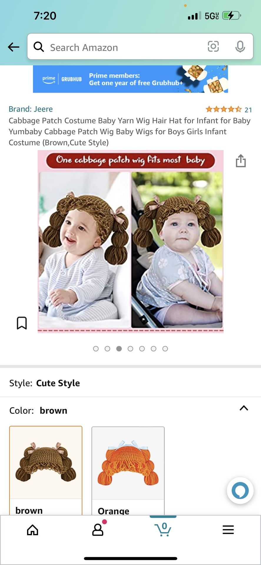 Cabbage Patch Costume Baby Yarn Wig Hair Hat for Infant for Baby Yumbaby Cabbage Patch Wig Baby Wigs for Boys Girls Infant Costume (Brown,Cute Style)