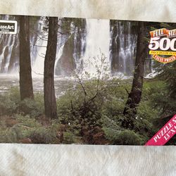 RoseArt 500-piece Puzzle: “Burney Falls, CA,” Great Condition 