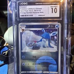 Glaceon Pokémon Chinese Gem Pack 2 Energy Symbol Rev Holo