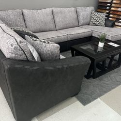 👋 New Sale 👋 Brand New | Bilgray 3 Pc Sectional | Black Grey