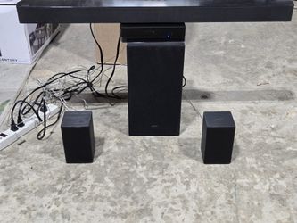 SAMSUNG B-Series https://offerup.com/redirect/?o=NC4xLkNI Soundbar & Rear Speakers with Subwoofer, Bluetooth, HW-C47M/ZA  Refurbished   Only one Samsu