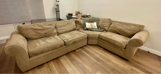 Microfiber L- shaped couch