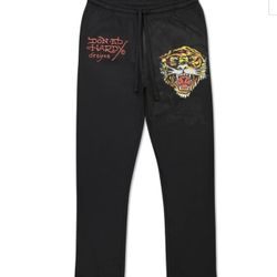 VTG Y2K Tiger Graphic Designer Ed Hardy Joggers Men Size XL