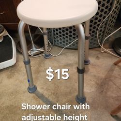 Shower chair with adjustable height 
13"wx 18" to 24" high