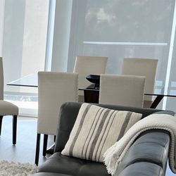 GLASS TABLETOP DINING OR DESK