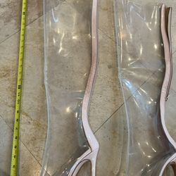 New Sexy See Through Thigh High Boots Size 8