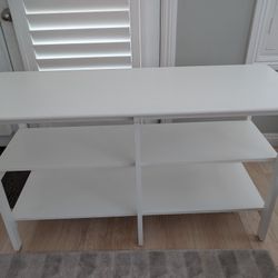 White Solid Wood Media Stand 