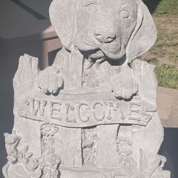 CONCRETE Puppy "Welcome" Statue ($50)