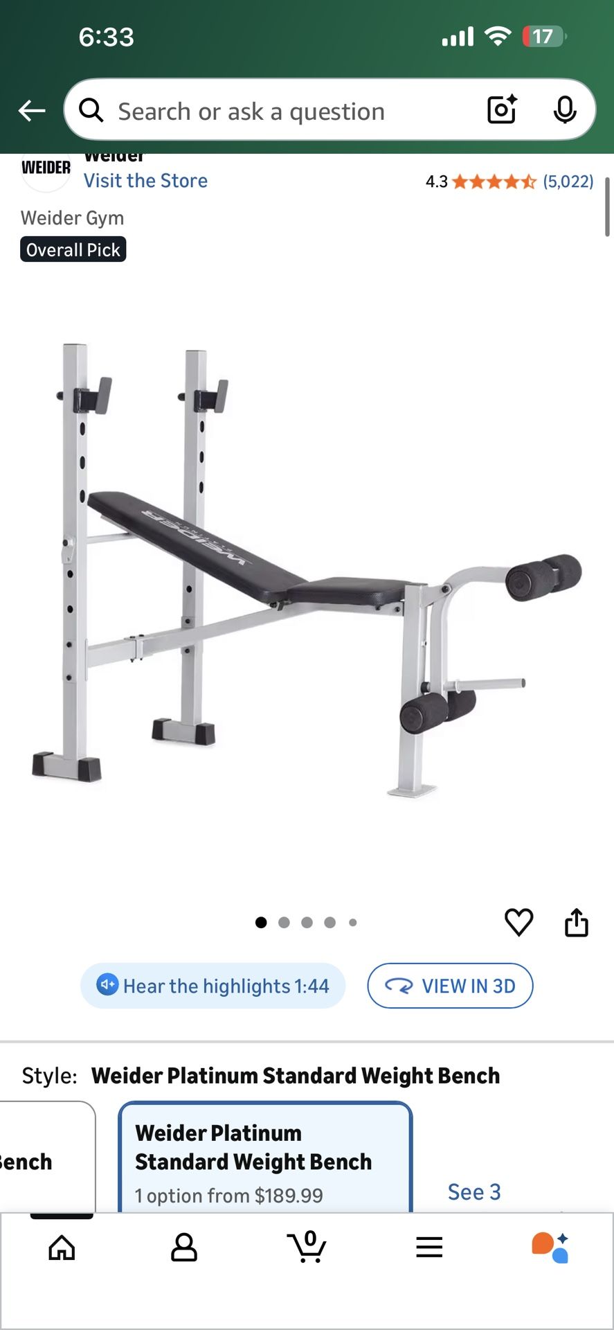 Wider Platinum Standard Weight Bench