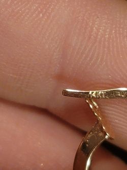 14k rose gold Stamped hoop earrings