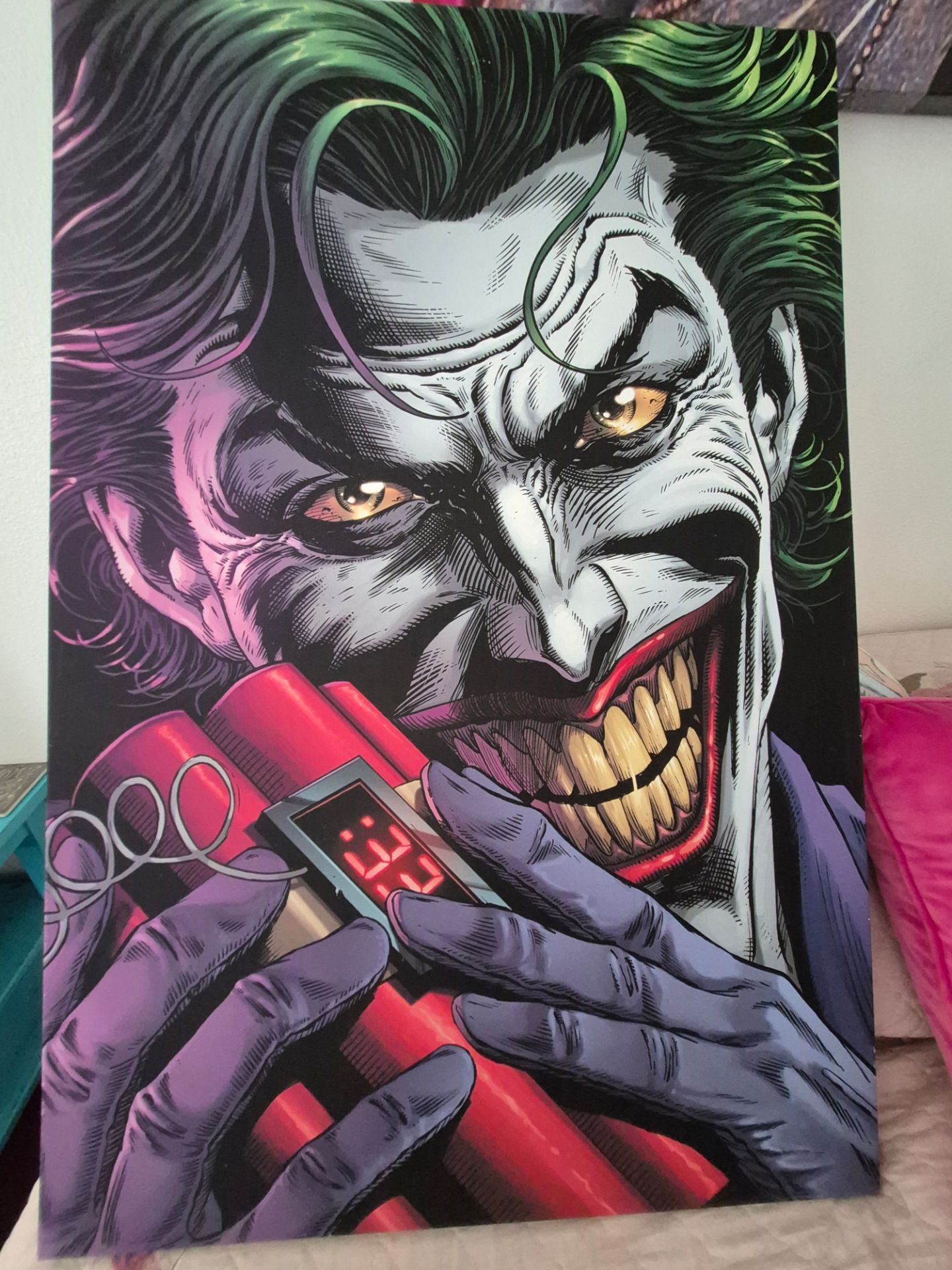 Framed Joker Canvas Art