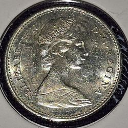 1968 Canada 10 Cents Silver .500 Coin