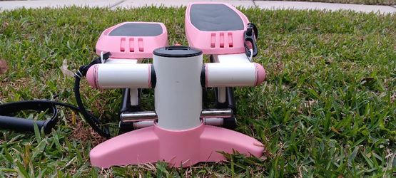 PINK Stair Stepper for Exercise with Resistance Band 