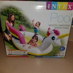 NEW IN BOX INTEX MYSTIC UNICORN SPRAY POOL.  PICK UP MIDDLEBORO ONLY FINAL SALE 