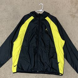 Mens Nike Air Jordan "WINGS" Windbreaker Jacket Black Yellow 897884-017 Size 2XL