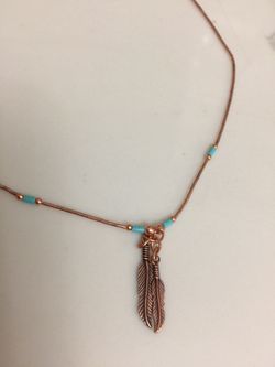 Genuine Copper Feathered Necklace