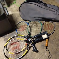 Tennis Rackets With Balls And Bag