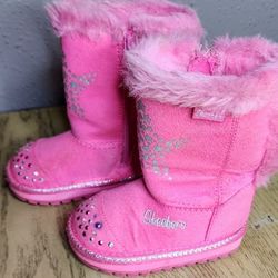 Baby Bow In Pink Skecher Twinkle Toe Boots 