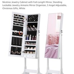 Jewelry Cabinet with Full-Length Mirror
