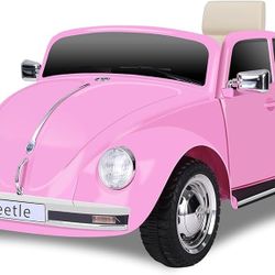 Forever Source 12V Kids Electric Car, Power Wheels with Remote Control, Ride on Car Toys with LED Light, 3 Speeds, Aged 3-5 Years Old, Pink