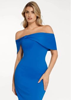 Popilush Shapewear Off-the-Shoulder Slim Column Maxi Dress