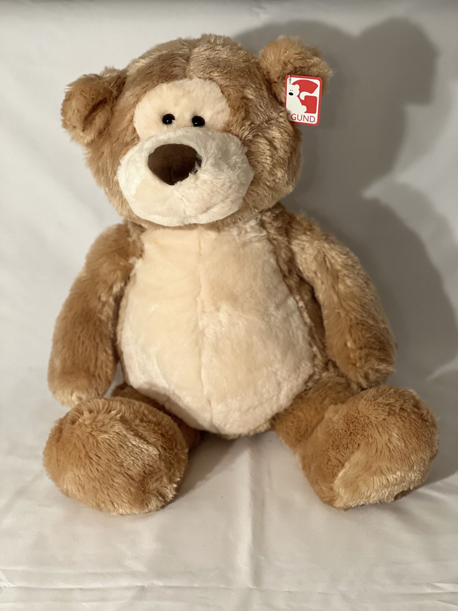 New “G by GUND” Two-Toned Tan Teddy Bear Soft Large Plush Stuffed Animal 24"